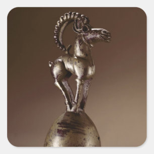 Finial with a mountain goat square sticker