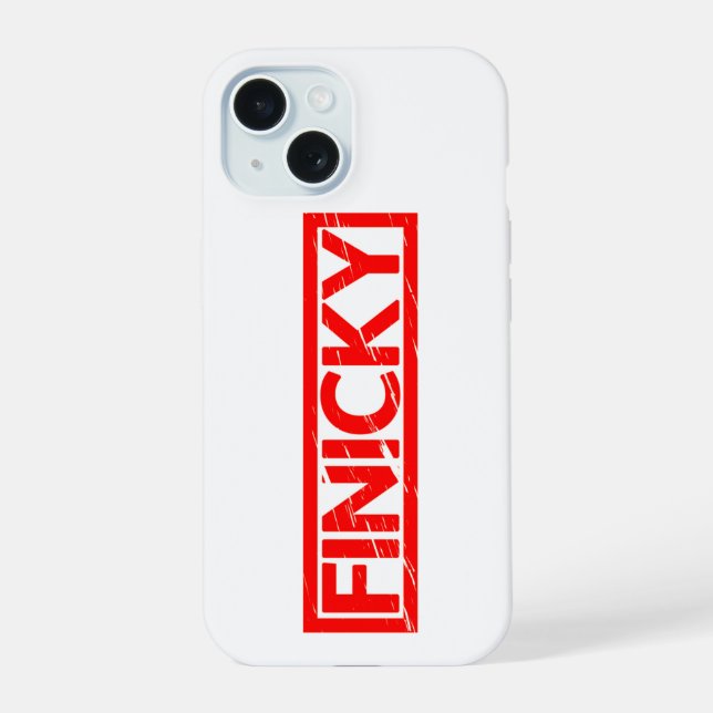 Finicky Stamp iPhone 15 Case (Back)