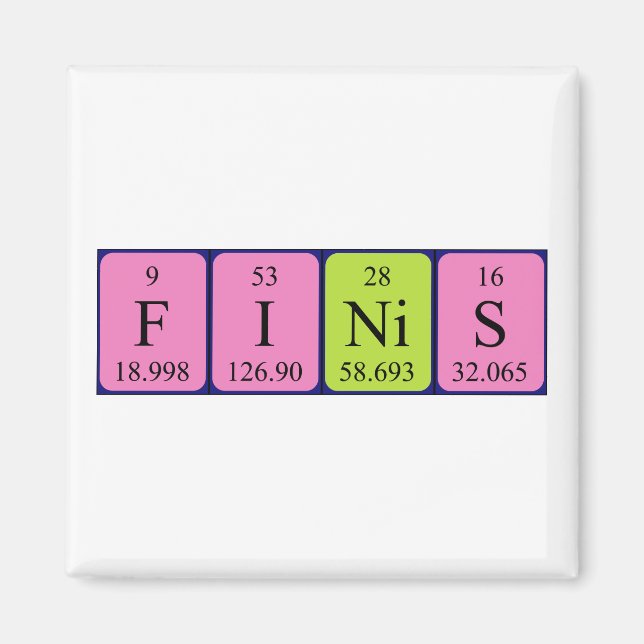 Finis periodic table name magnet (Front)