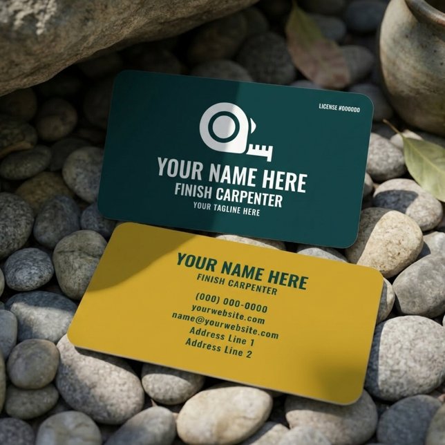 Finish Carpenter Elite Woodworking Forest Green Business Card (Creator Uploaded)