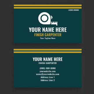 Finish Carpenter Professional Forest Green & Gold Business Card
