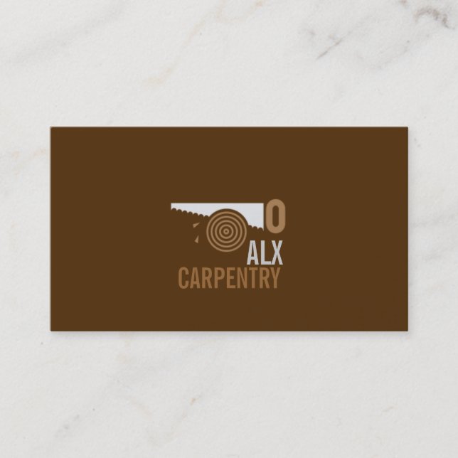 Finish Carpentry, Millwork Construction Wood Business Card (Front)