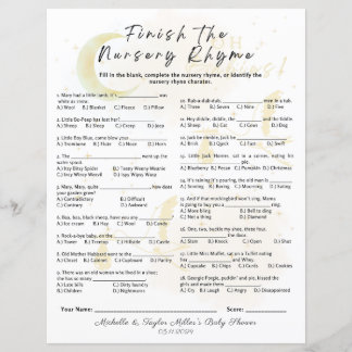 Finish the Nursery Rhyme Baby Shower Game