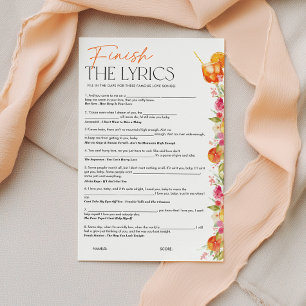 Finish the song lyrics Bridal Shower Game Spritz