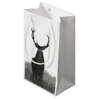 Finition mate de taille de sac de cadeau de cerfs