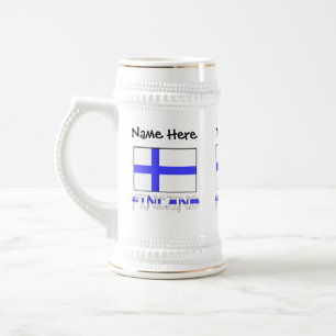 Finland and Finnish Flag Personalized Beer Stein