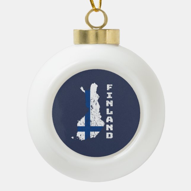 Finland  ceramic ball christmas ornament (Front)