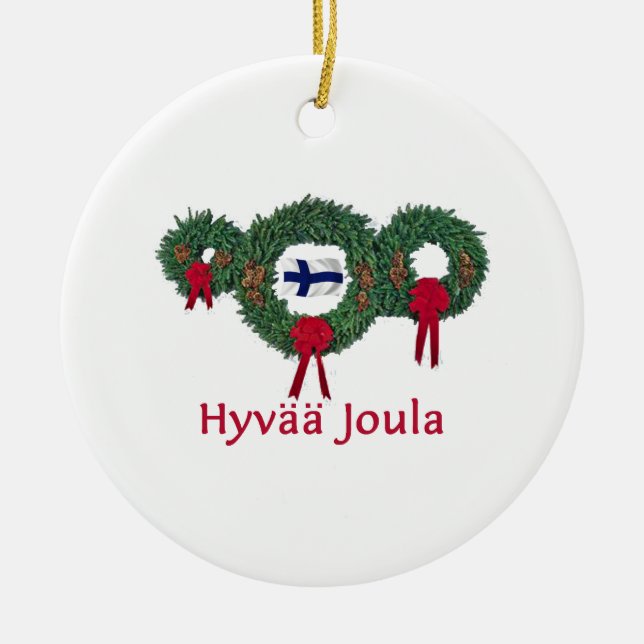 Finland Christmas 2 Ceramic Ornament (Front)