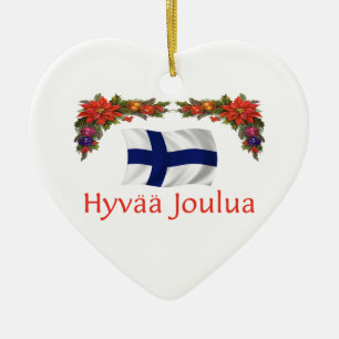 Finland Christmas Ceramic Ornament