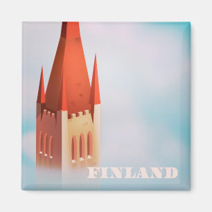 Finland church travel poster magnet