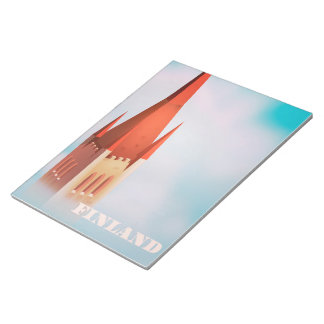 Finland church travel poster notepad