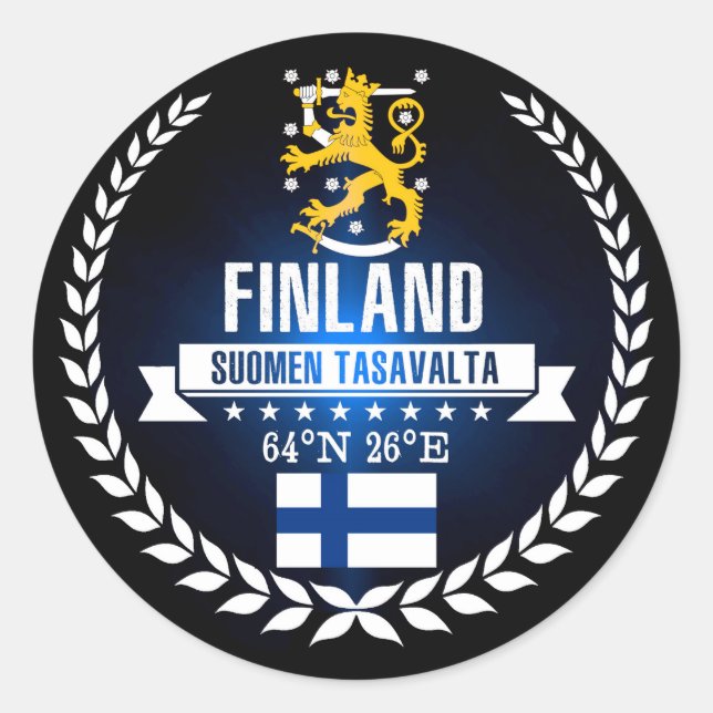 Finland Classic Round Sticker (Front)