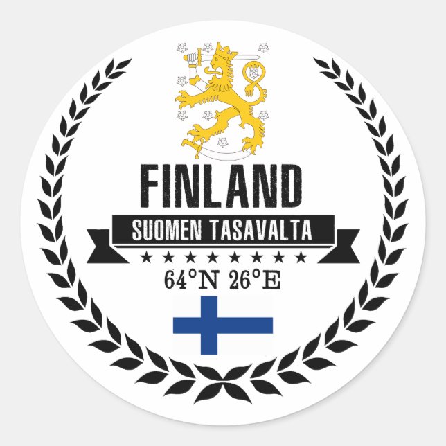 Finland Classic Round Sticker (Front)