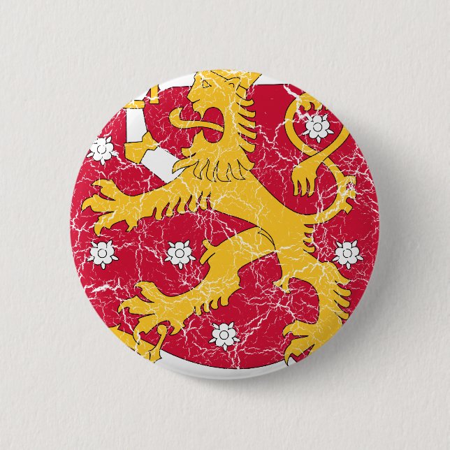Finland Coat Of Arms 2 Inch Round Button (Front)