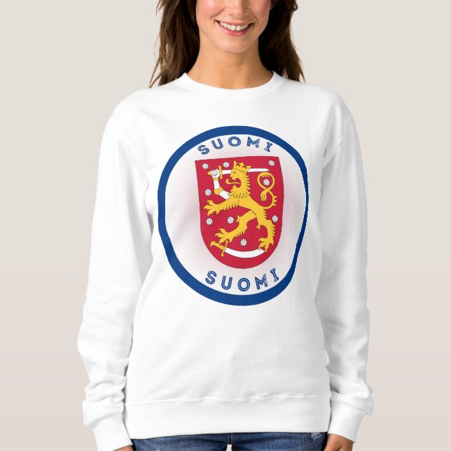 Finland Coat of Arms Circle Shape Sweatshirt (Front)