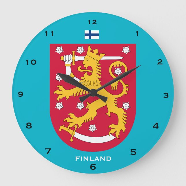 Finland Crest Custom Wall Clock  Suomi seinäkello (Front)