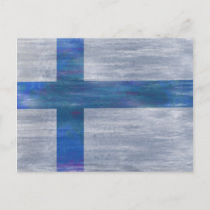 Finland distressed Finnish flag Postcard