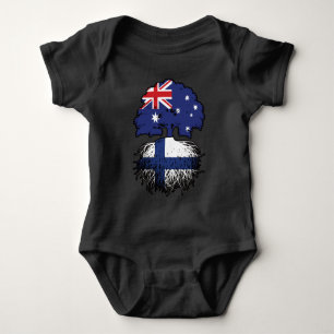 Finland Finnish Australian Australia Tree Roots Baby Bodysuit