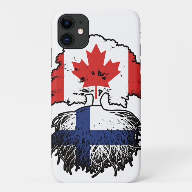 Finland Finnish Canadian Canada Tree Roots Flag Case-Mate iPhone Case (Back)