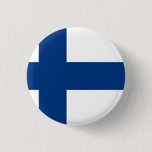 Finland (Finnish) Flag 1 Inch Round Button