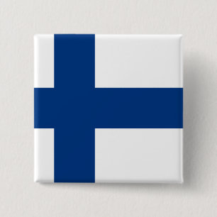 Finland (Finnish) Flag 2 Inch Square Button