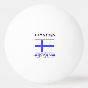 Finland Finnish Flag Black Personalization  Ping Pong Ball