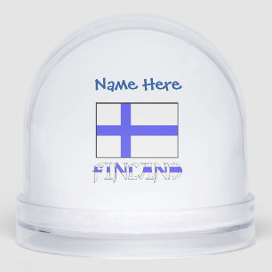 Finland Finnish Flag Blue Personalized  Snowglobe