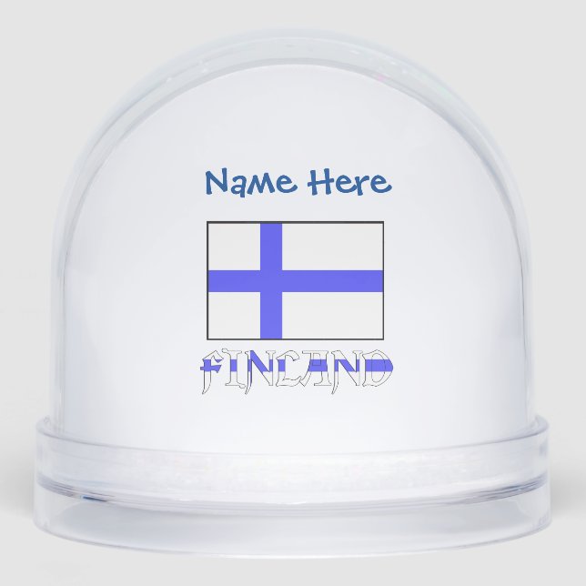 Finland Finnish Flag Blue Personalized  Snowglobe (Front)
