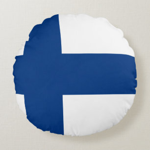 Finland (Finnish) Flag Round Pillow