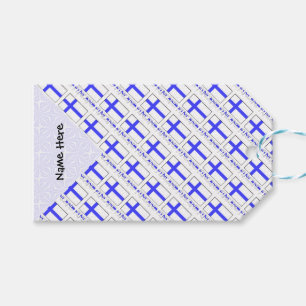 Finland Finnish Flag Tiled Personalized Name Gift Tags