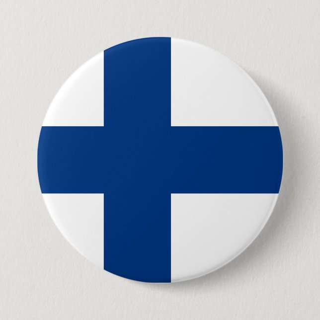 Finland Flag 3 Inch Round Button (Front)