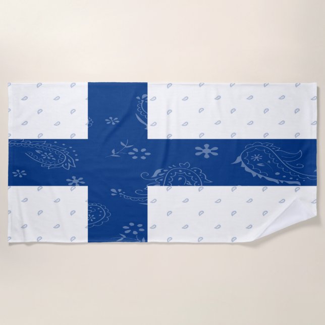 Finland Flag Beach Towel (Front)