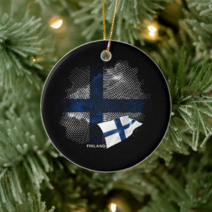 Finland flag ceramic ornament