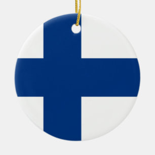 Finland Flag Ceramic Ornament