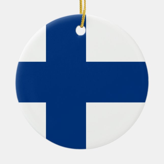 Finland Flag Ceramic Ornament (Front)