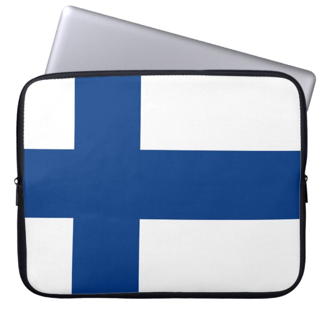 Finland Flag Laptop Sleeve (Front)