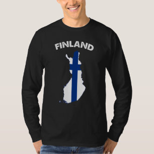 Finland Flag Map Support Finland Finnish Supporter T-Shirt