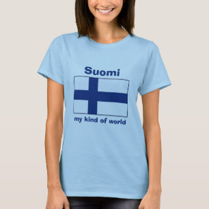 Finland Flag + Map + Text T-Shirt