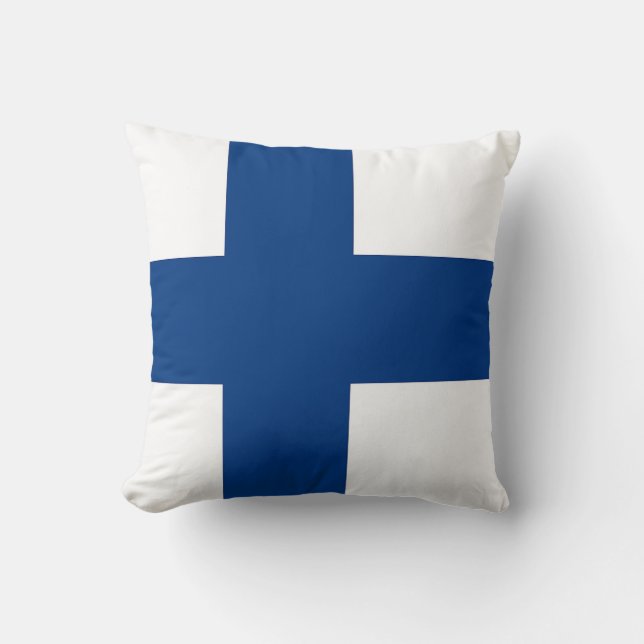 Finland Flag on American MoJo Pillow (Front)