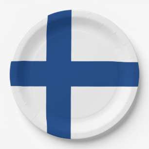 Finland flag paper plate