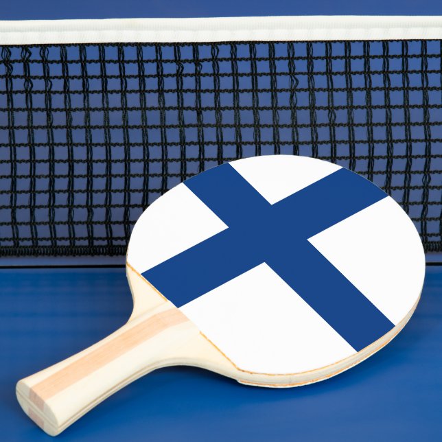 Finland flag ping pong paddle (Insitu)
