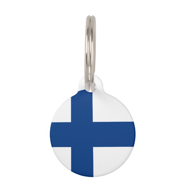 Finland flag Round Pet Tag (Front)