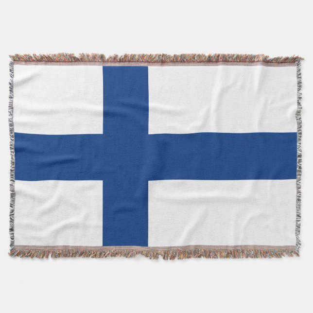 Finland flag throw blanket (Front)