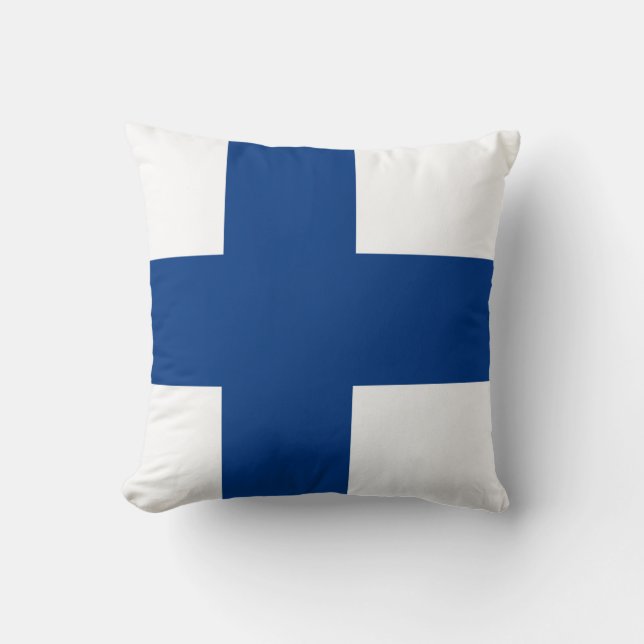 Finland Flag Throw Pillow (Front)