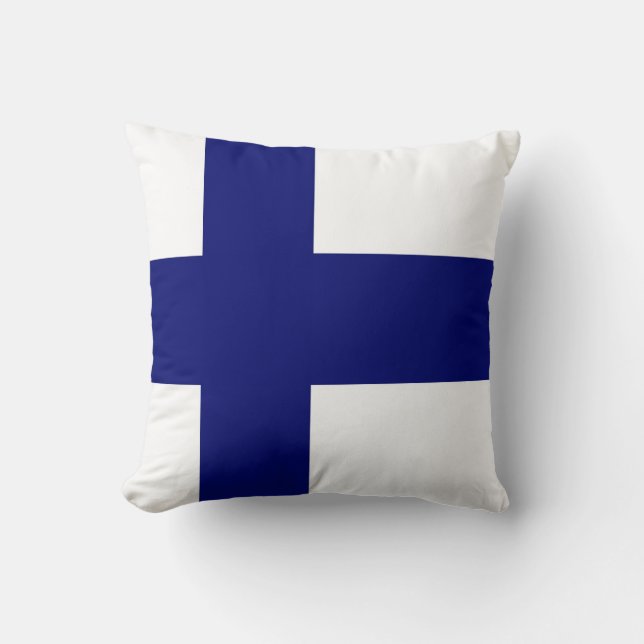 Finland Flag Throw Pillow (Front)
