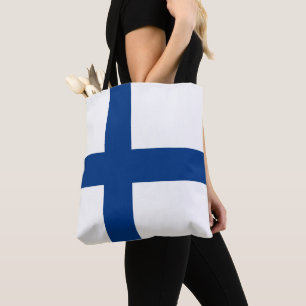 Finland flag tote bag