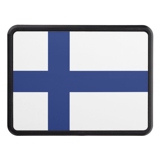 Finland Flag Trailer Hitch Cover (Front)