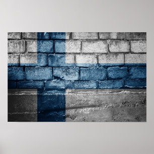 Finland flag wall poster