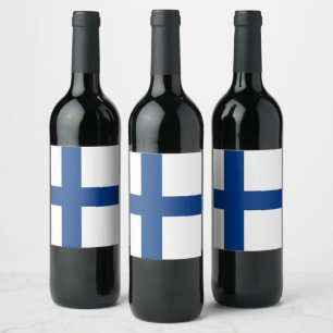 Finland flag wine label