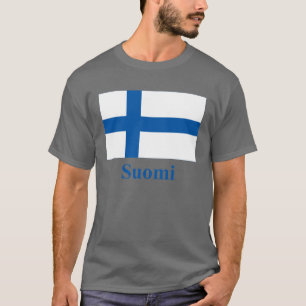 Finland Flag with Name in Finnish T-Shirt